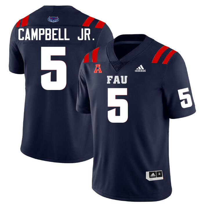 Florida Atlantic Owls #5 CJ Campbell Jr. College Football Jerseys Stitched-Navy